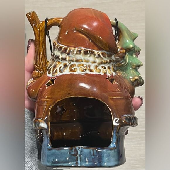 Ceramic Santa Tea Light Candle Lantern With Hanger Excellent Condition - Picture 5 of 10